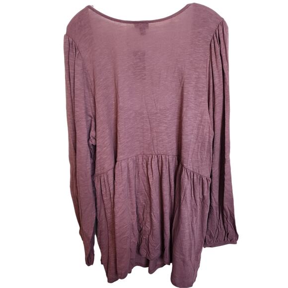 Torrid Cotton Modal Slub Square Neck Pintuck Top, Rose Taupe, NWT, 3X - Picture 7 of 7